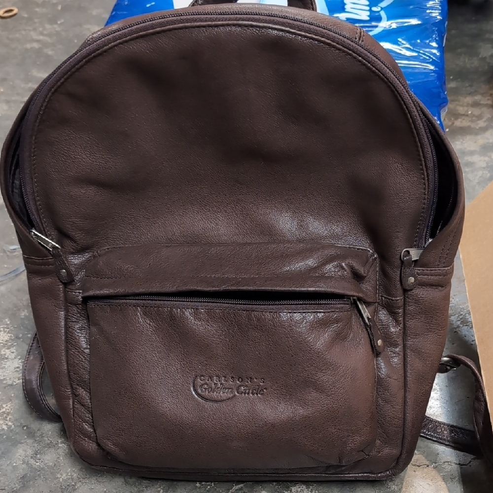 Genuine Leather Backpack by Unknown Brand in Rich Brown